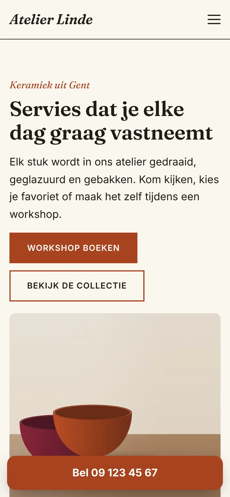 Dezelfde site op een gsm